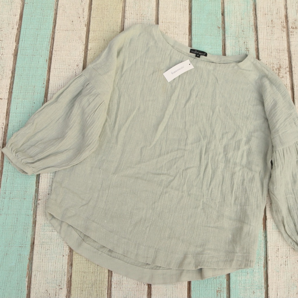 Francesca’s Sage Green Oversized Gauze Top